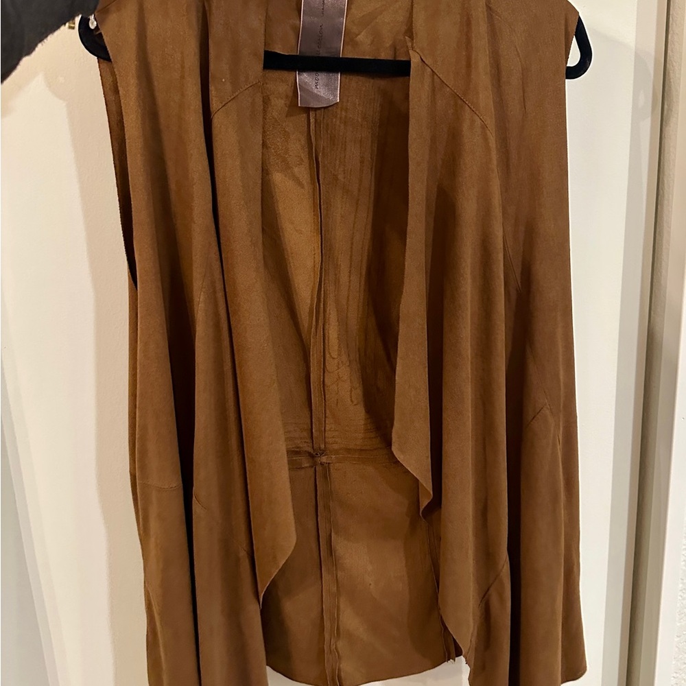 Brown Suede Sleeveless Vest